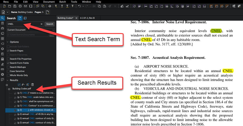 Bluebeam Search Multiple Words